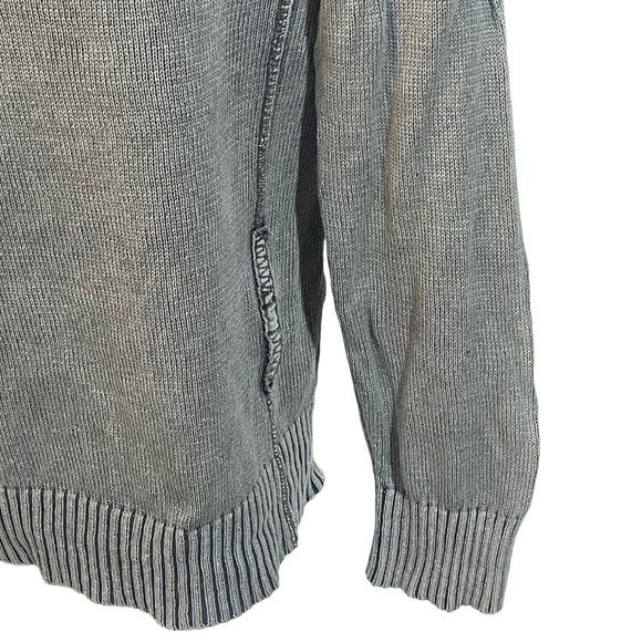 BKE Distressed Look Grayish Green Quarter Zip Sweater - Picture 3 of 8